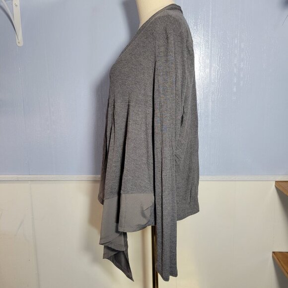 Attention Extra Large Slate Gray Lightweight Longsleeve Open Waterfall Cardigan - Picture 7 of 10